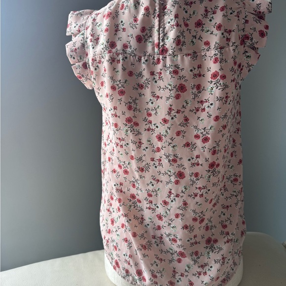 Monteau Blush Floral Ruffle Sleeve Blouse - Picture 4 of 5